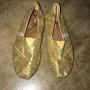 Toms Gold Glitter Shoes